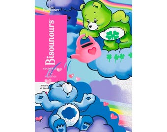 100 (PDF) Libro de colorear misterioso de los Ositos Cariñositos, Colorear por números, Colorear para adultos/Colorear para niños