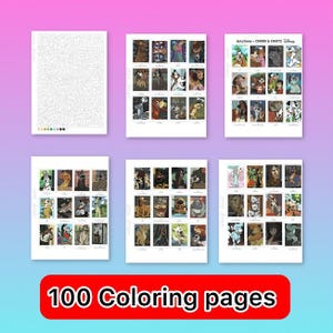 100+(PDF) Puppies and Dogs/ Mystery Colouring Book /Colouring by number, Colouring for adults, colouring mystery image 2