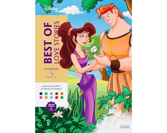 100 (PDF) Lo mejor de las historias de amor/Libro para colorear de misterio/Colorear por números, Colorear para adultos/Colorear para niños/Libro para colorear de Disney