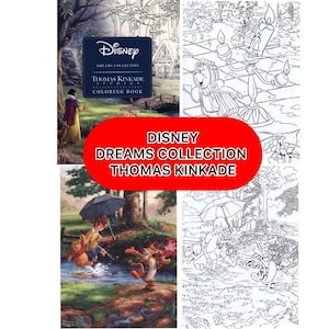 60 pdf Disney DREAMS COLLECTION Thomas Kinkade Malbuch / Disney Malbuch / Malbuch für Ausmalbilder / Digital / Mystery Portrait