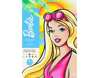 100 (PDF) Barbie para colorear por números/Libro de colorear misterioso/Colorear por números, Dibujos para colorear para adultos/Dibujos para colorear para niños