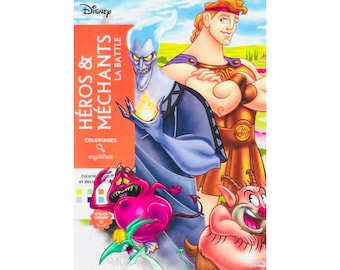 100 (PDF) Héroes y villanos: La batalla / Libro para colorear de misterio / Colorea por números / Páginas para colorear, colorear para adultos