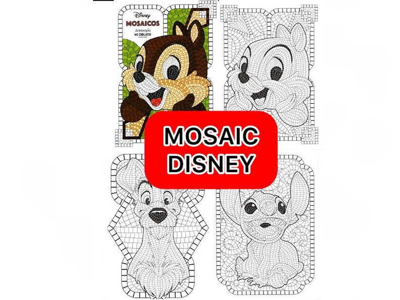 60PDF Coloring Disney MOSAIC Coloring/mosaicos/libro Para Colorear ...