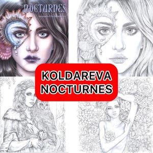 30 PDF SEITEN Nocturnes von Anastasia Elly Koldareva.Exotica illustriert von Anastasia Elly Koldareva. Anti-Stress