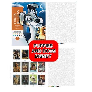 100+(PDF) Puppies and Dogs/ Mystery Colouring Book /Colouring by number, Colouring for adults, colouring mystery image 4