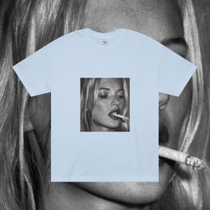 Camiseta unisex con estampado de Kate Moss, 100 % algodón, talla grande, estilo años 90, estilo retro y moderno. imagen 6