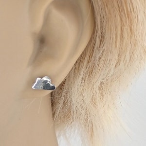 May include: A pair of silver cloud-shaped stud earrings. The earrings are small and delicate, and they would make a great gift for someone who loves the sky.