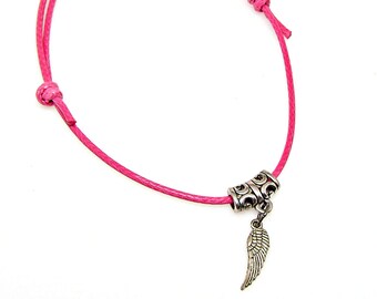 Angel Fairy Wing Bracelet Anklet, Adjustable Cord, Choice of Colors 1003-610