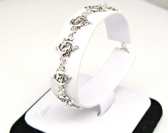 Dolphins Charm Link Bracelet: Sterling Silver, Beach 7 inches 3313