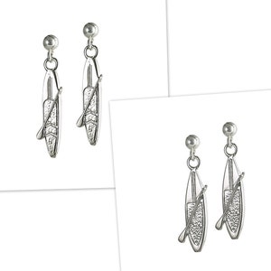 SUP Stud Earrings Sterling 925 Silver Jewelry Stand Up Paddle Board Tri Fin Wave Rider or Racer Model  Dangles