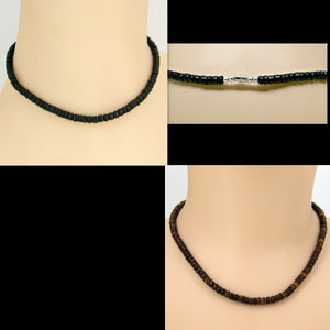 OBX Surfer Necklace choice of Black or Brown 4-5mm Dia. Coconut Beads choice of Lengths Beach Jewelry SUP 7052 or 7053