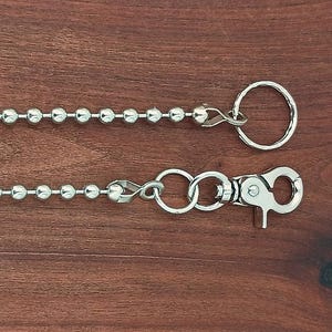 Brieftasche Kette Längen 18-24-30 Zoll 6,3 mm Durchmesser Kugel Perle vernickelter Stahl Kette Biker-Trucker-Skater-Punk-Rock-Goth USA Materialien
