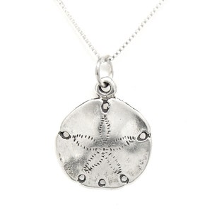 Sand Dollar Sterling Silver Sea Shell Beach Charm Pendant or Necklace 1899