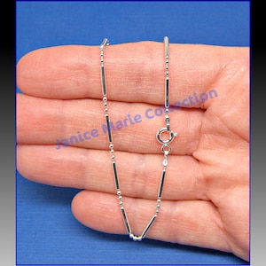 Anklet 9 or 10 Inch Sterling Silver Bead and Bar Ankle Bracelet Chain 1.5mm Style 110
