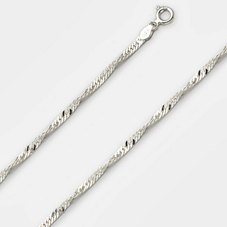 Sterling Silver Necklace Chain Singapore Twist 16 18 20 24 Etsy
