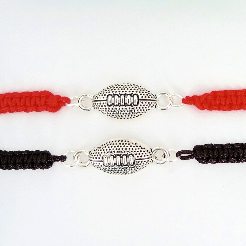 Football Bracelet Adjustable Braided Cord 5 to 9 Inches Choice of 19 Colors, Team Packs Too 1017-326 image 4