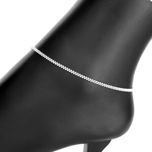 Fußkettchen Sterling Silber Kugelkette Doppelstrang Einstellbar von 9 bis 10 Zoll durch Verlängerungskette 1,4 mm 280