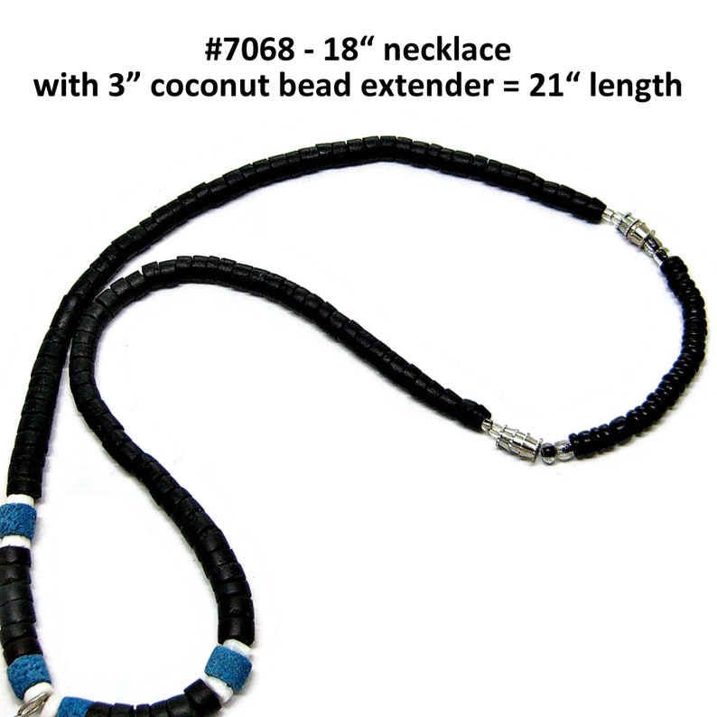 Surfer Tribal Fossil Shark Tooth 18 21 24 Necklace Black Coconut Beads Puka Sea Shell Beach SUP 7068/_67