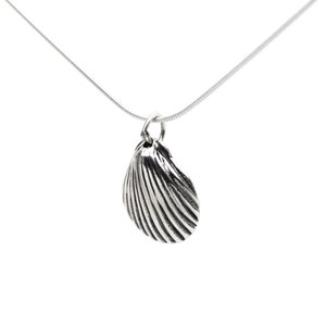 Scallop Sea Shell Sterling Silver 3D Beach Pendant Charm or Necklace 1829 image 5
