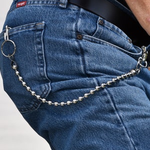 Biker Wallet Chain 18 24 30 9.5mm Ball Bead Chain Trucker Skater Rocker Hip Hop Punk Rock Option Add Key Fob image 4