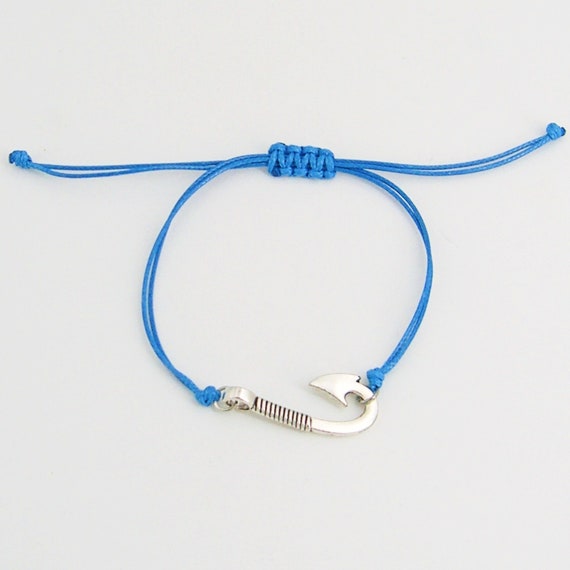 Fish Hook Bracelet Adjustable Silky Cord String 6 to 9 Inches