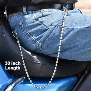 Biker Wallet Chain 18 24 30 9.5mm Ball Bead Chain Trucker Skater Rocker Hip Hop Punk Rock Option Add Key Fob image 7