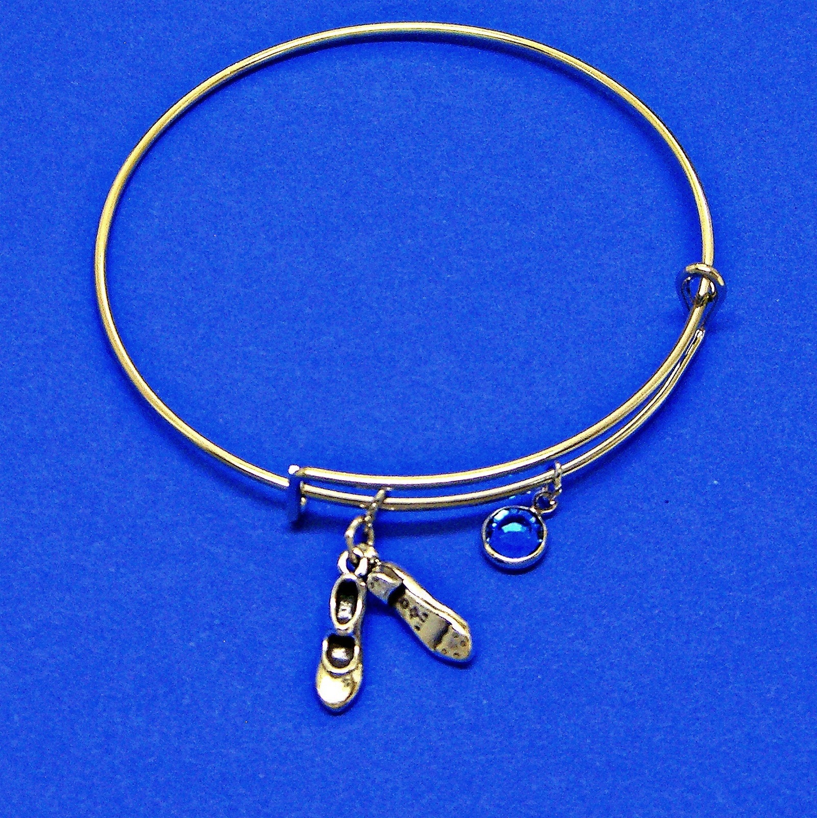 Lock Key Charm Bangle Bracelet Sterling Silver Plate USA Made, , Expandable Charm Bangle Bracelets