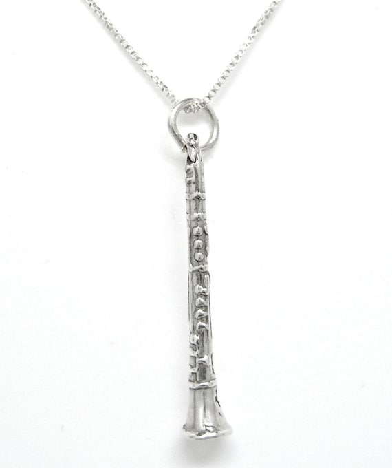 Sterling Silver Polished Flute Charm Pendant