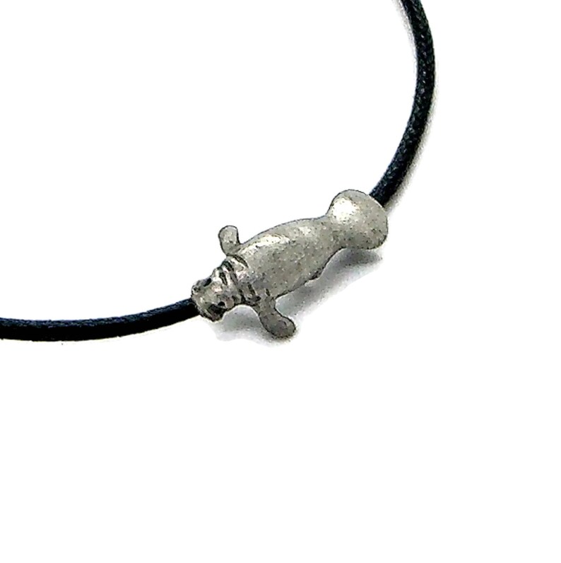 Bracelet Anklet Adjustable Pewter Manatee Friendship String Hippie Boho Beach Animal 2 Sizes 501-24