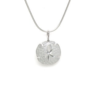 Sand Dollar Sterling Silver Sea Shell Beach Pendant Charm or Necklace 2014