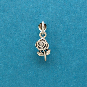Rose Sterling Silver Flower Mini Charm for Bracelet or Anklet 1791