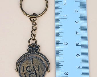 I Love You Secret Message Spinner Keychain, Metal Key Ring Love Spinner-KC