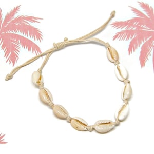 Bracelet Cowrie Shells Adjustable Natural Cord Friendship String Boho Seashell Beach Surfer 5203