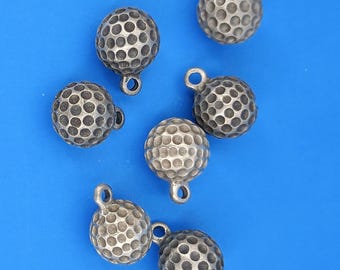 Round Golf Balls Necklace /  Jewelry Pendants, 8250 Pewter #8252