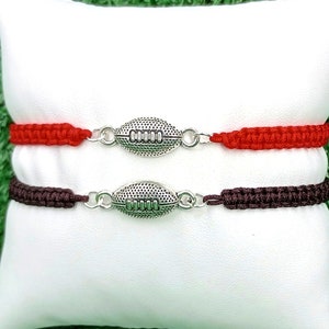 Football Bracelet Adjustable Braided Cord 5 to 9 Inches Choice of 19 Colors, Team Packs Too 1017-326 image 7