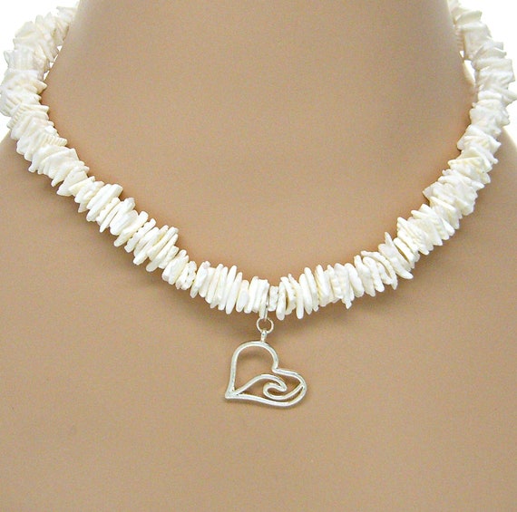 Seashell necklace white sale