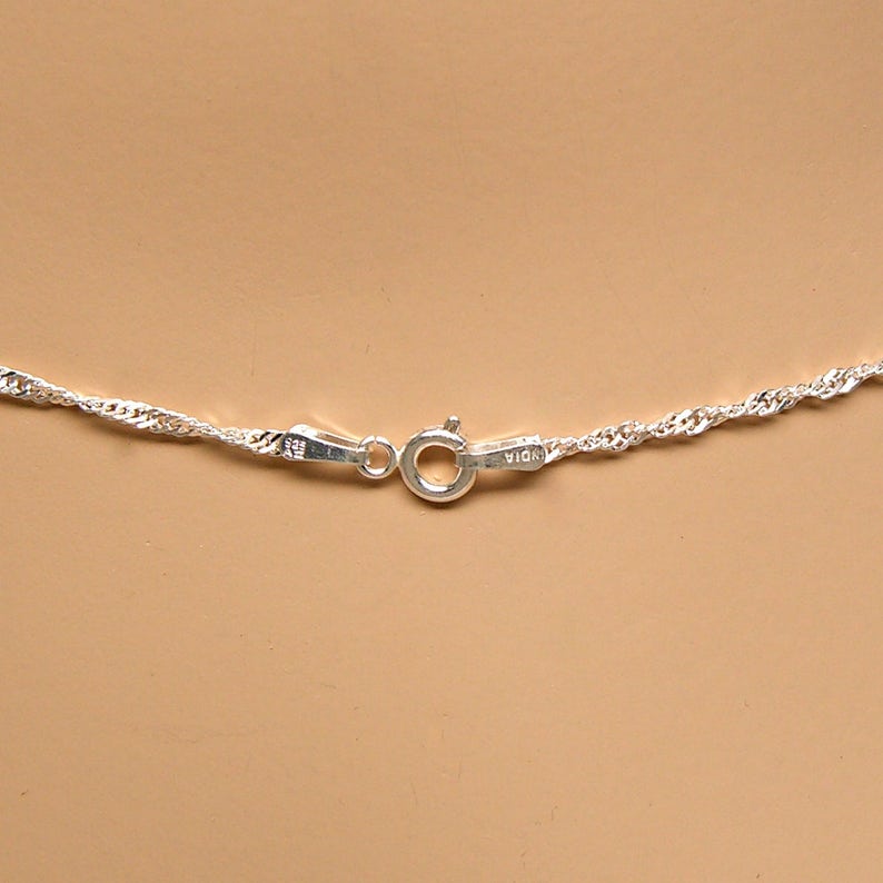 Sterling Silver Necklace Chain Singapore Twist 16 18 20 Etsy
