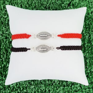 Football Bracelet Adjustable Braided Cord 5 to 9 Inches Choice of 19 Colors, Team Packs Too 1017-326 image 5