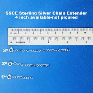 Sterling Silver Extension Chain Clip On Extender  1, 2, 3, or 4 Inch for Necklace Anklet or Bracelet lightweight Heavy Duty