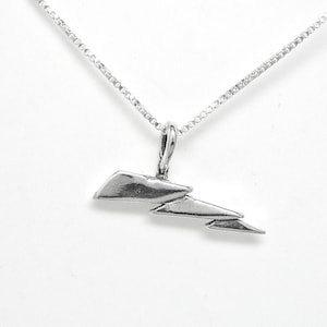 Lightning Flash Weather Storm Sterling Silver Charm Pendant or Necklace 1882