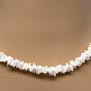 White Puka Shell Square Cut Beads Necklace