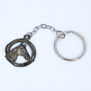 Key Chain Horse Head Pewter Key Ring