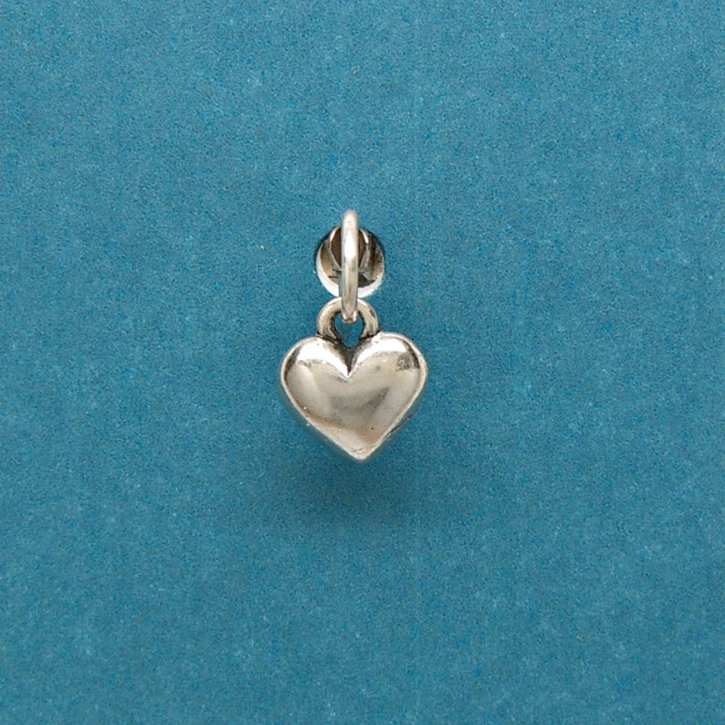 Heart Sterling Silver Love Mini Charm for Bracelet or Anklet 1797 image 1