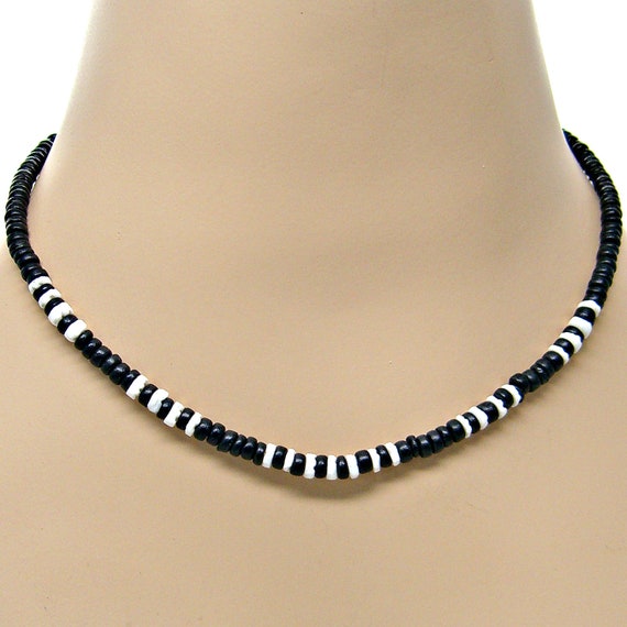 【U LAN】24SS★ [LAN ARCHIVE] Shell Mini Beads Necklace OBX Surfer Necklace White Puka Seashells Black Coconut Beads