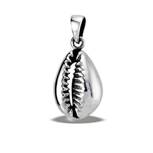 Cowrie Sea Shell Sterling Silver Cowry Beach Charm Pendant or Necklace 1846