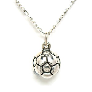 Soccer Ball Sterling Silver Sports Team Charm Pendant Customize Necklace 1909