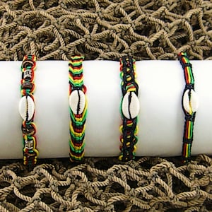 Rasta kauri-armband of enkelbandje Verstelbaar macramékoord Keuze uit kleurontwerpen 6262