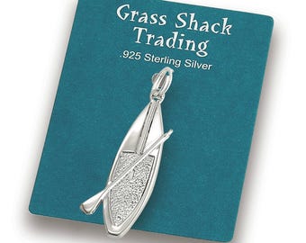 SUP Sterling Silver Stand Up Paddle Board Jewelry Pendant 2-Shapes Tri-Fin Wave Rider and Open Water Racer Model