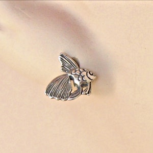 Tropical Angel Fish Earrings Sterling Silver Minimal Beach Pierced Tiny Ear Studs, Post Earrings 3462