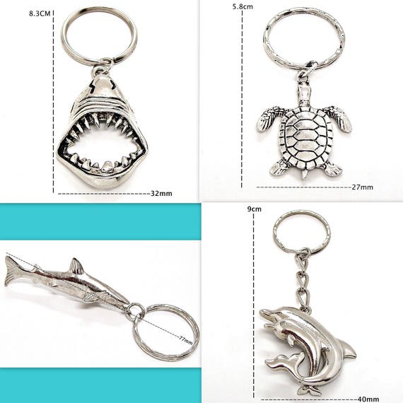 Jaws Shark Tooth Pewter Finish KEYCHAIN